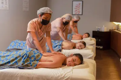 a group of pregnant women laying on their beds at The Bellevue Manila in Manila