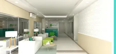 a rendering of a lobby with a waiting room at Titan 22P Condo at WH Taft Residences Manila in Manila