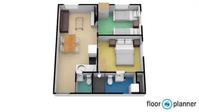 a plan of a floor plan of a house at 2BR avida tower near NAIA airport in Manila
