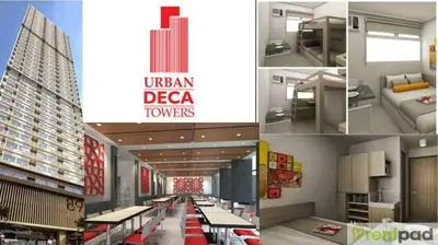 a collage of four pictures of a hotel room at Mandaluyong Stays Inn in Manila