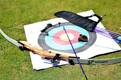 a kite with a target on the grass at Thunderbird Resorts - Rizal in Binangonan