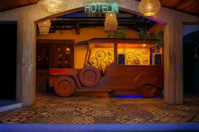 a painting of a food truck in a restaurant at CONNECTOR Hostel in Manila