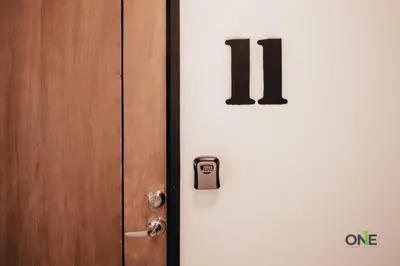 a door with the number one on it at One Biñan Place in Biñan