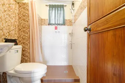 a bathroom with a toilet and a shower at RedDoorz Plus near Johnson and Johnson Paranaque in Manila