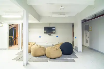 a room with two bean bags on the floor at ARK Hostel City Center Manila in Manila