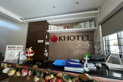 an office with a hotel sign on a counter at Khotel near T3 Airport in Manila