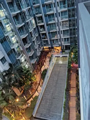 an overhead view of a large apartment building at palm tree villas in Manila