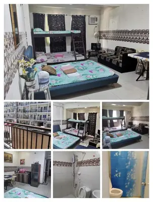 a collage of pictures of a room with a bed at KASELDORZHOSTEL TRANSIENT at Moonwalk Paranaque in Manila