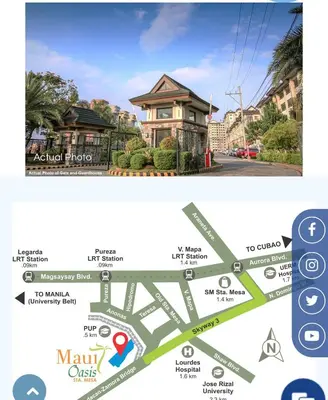a map of the approximate location of a villa at Lovely 2 BR Condo with FREE Secured Parking in Manila