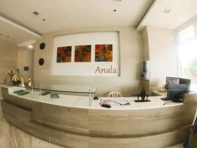 anarmaarmaarmaarma clinic in a building with a round table at Choco Condotel- Anuva Prime 2 Cozy & Stylish Place in the Metro in Manila