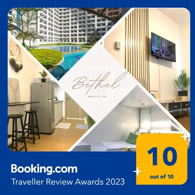 a collage of photos of a apartment with a pool at Bethel House in Manila