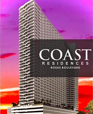 a rendering of a tall building with the words cost effectiveness at Coast Residences, Roxas Blvd, Pasay City in Manila