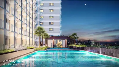 a rendering of a swimming pool in front of a building at Jk Coastal Inn in Manila