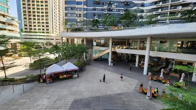 an overhead view of a shopping center in a city at Heart of Makati, Fully furnished condo, cbd central location in Manila