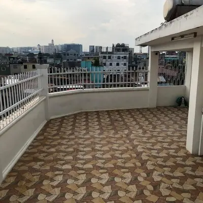 a balcony with a view of a city at THE MANSION - NEAR AIRPORT BIG FAMILY Lodge in Manila