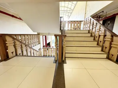 an empty staircase in a building with a glass ceiling at SweetSuites at Pine Crest #T1-526 in Manila