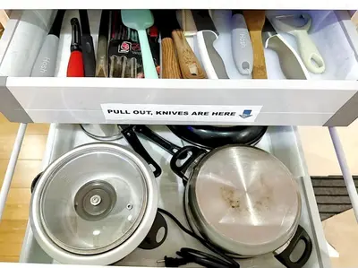 a drawer filled with lots of kitchen utensils at Acqua Private Residence Livingstone Tower Condo Unit with Free Wifi in Manila