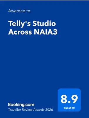 a screenshot of a cell phone with the words tifas studio access naas at Telly's Studio Across NAIA3 in Manila