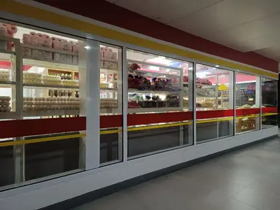 a display case in a grocery store at Amigo's Place at Sea Residences in Manila