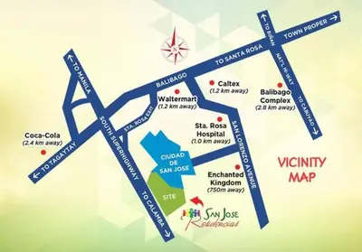 a map of the city of vienna with different cities at 2 BR staycation beside Enchanted Kingdom in Santa Rosa