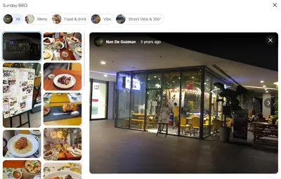 a collage of photos of a restaurant with food at Air Residences Condominium Deluxe in Manila