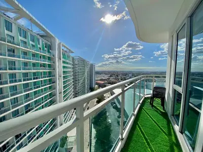 a view from the balcony of a building at The Cozy-Corner Staycation at the Azure Urban Resort Residences in Manila