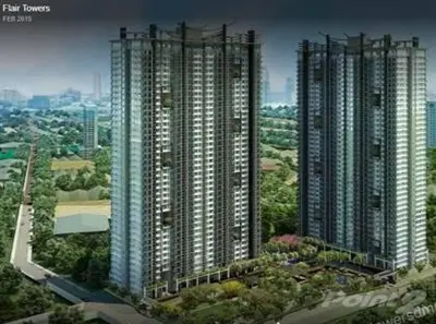an overhead view of two tall buildings in a city at Male Room Sharing in Manila