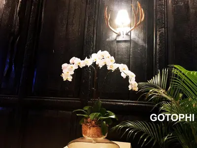 a vase filled with white flowers on a table at The Knightsbridge Residences in Manila