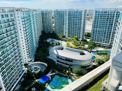 an aerial view of a city with tall buildings at Azure 2bedroom Condo With Balcony in Manila