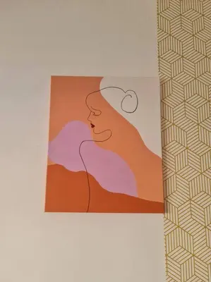 a painting of a woman on a paper at Muji-Inspired, Studio-Type Home at Phirst Park Homes Tanza in Tanza